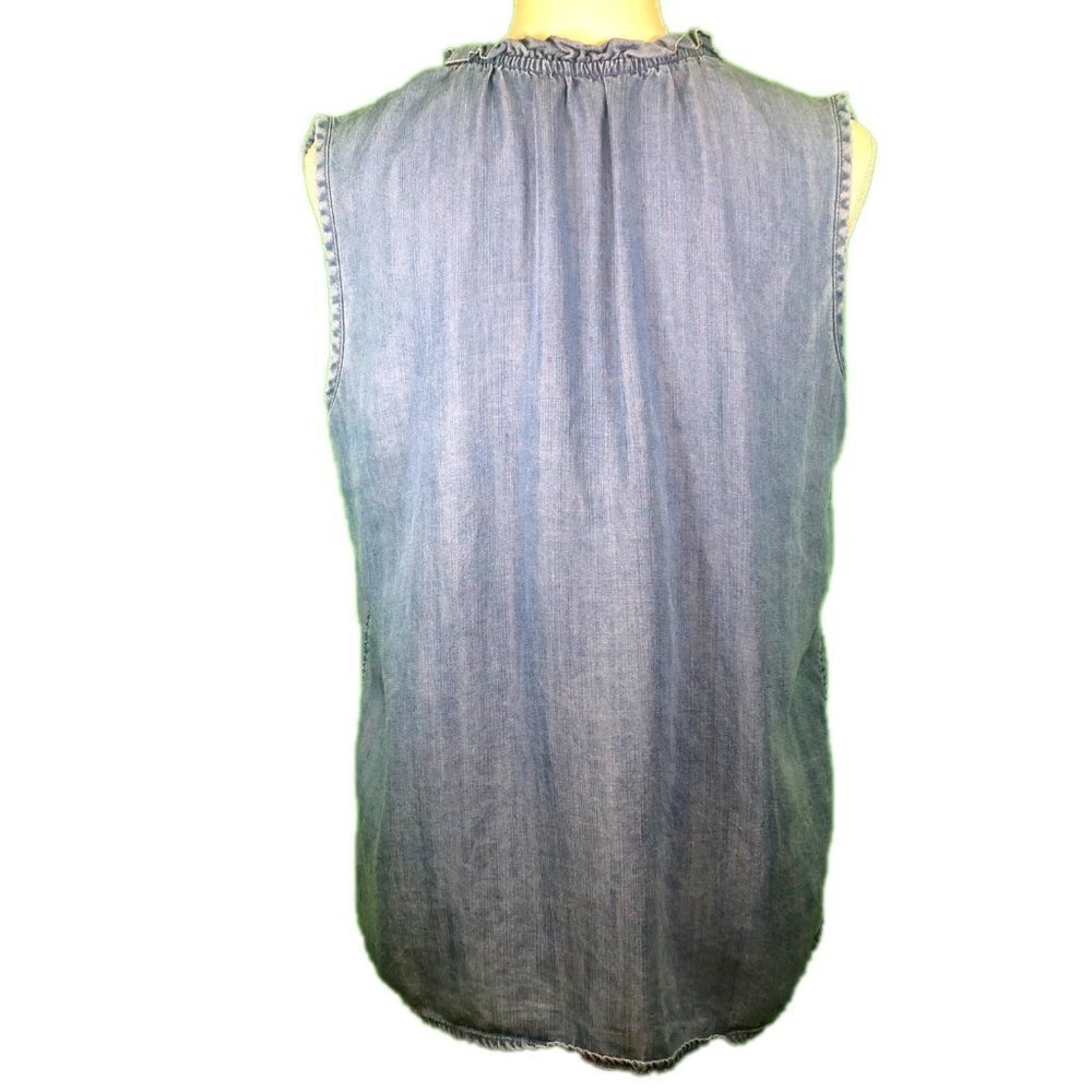 TIME AND TRU (M) Denim Look Blouse - Picture 2 of 5